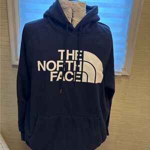 The North Face navy  Hoodie with White Logo womens xl